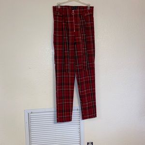 Platted Red,White and a hint of yellow Dress pants